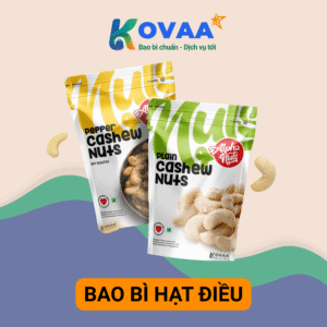 Bao bì hạt điều màng ghép đa lớp in thương hiệu rõ nét, chống ẩm mốc