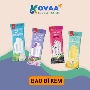 Bao bì kem que màng ghép in sắc nét, bảo quản lạnh chuyên nghiệp