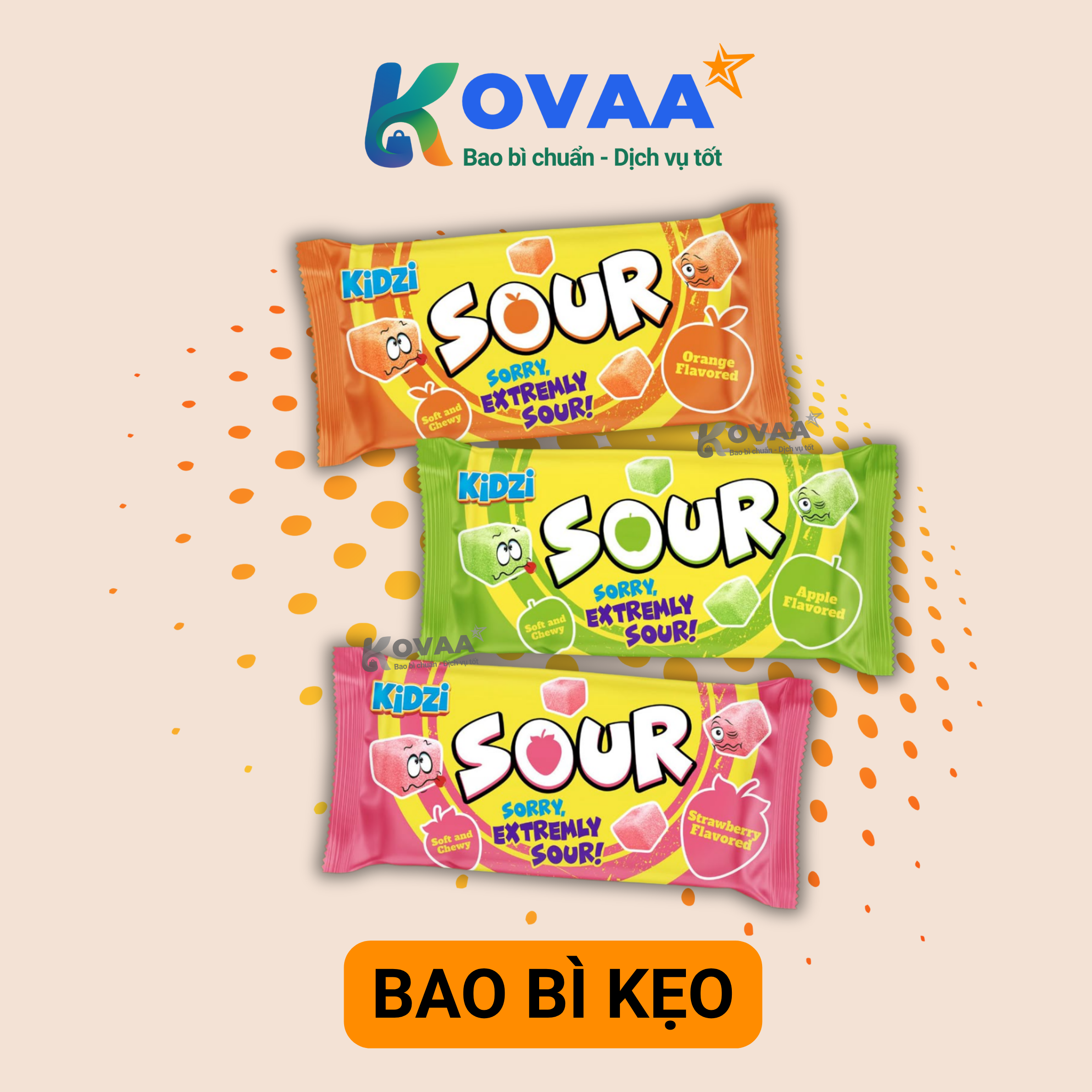 Bao bì kẹo thiết kế bắt mắt, hấp dẫn khách hàng