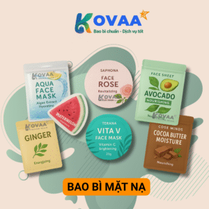Bao bì mặt nạ giấy in họa tiết, thiết kế sang trọng góp phần nâng tầm sản phẩm trên thị trường làm đẹp cạnh tranh