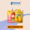 Bao bì nước ép trái cây cao cấp với thiết kế túi có vòi tiện lợi, màu sắc tươi sáng, nổi bật thương hiệu.