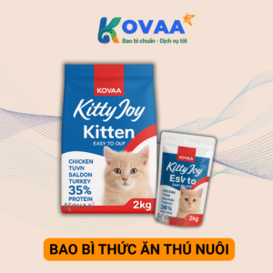 Bao bì thức ăn thú nuôi túi zip đáy đứng, in hình chó mèo