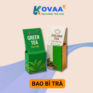 Bao bì trà đơn giản với thiết kế in màu bắt mắt.