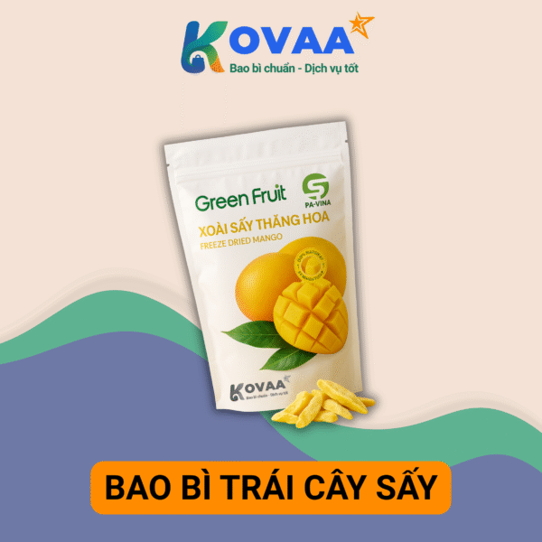 Bao bì trái cây sấy đa lớp chống ẩm, in thương hiệu nổi bật, bảo vệ sản phẩm
