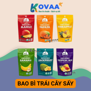 Bao bì trái cây sấy 6 Bao bì trái cây sấy zipper đáy đứng hiện đại, khóa khí, in logo sắc nét