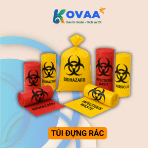 Túi đựng rác có in ký hiệu cảnh báo dùng cho rác thải lây nhiễm