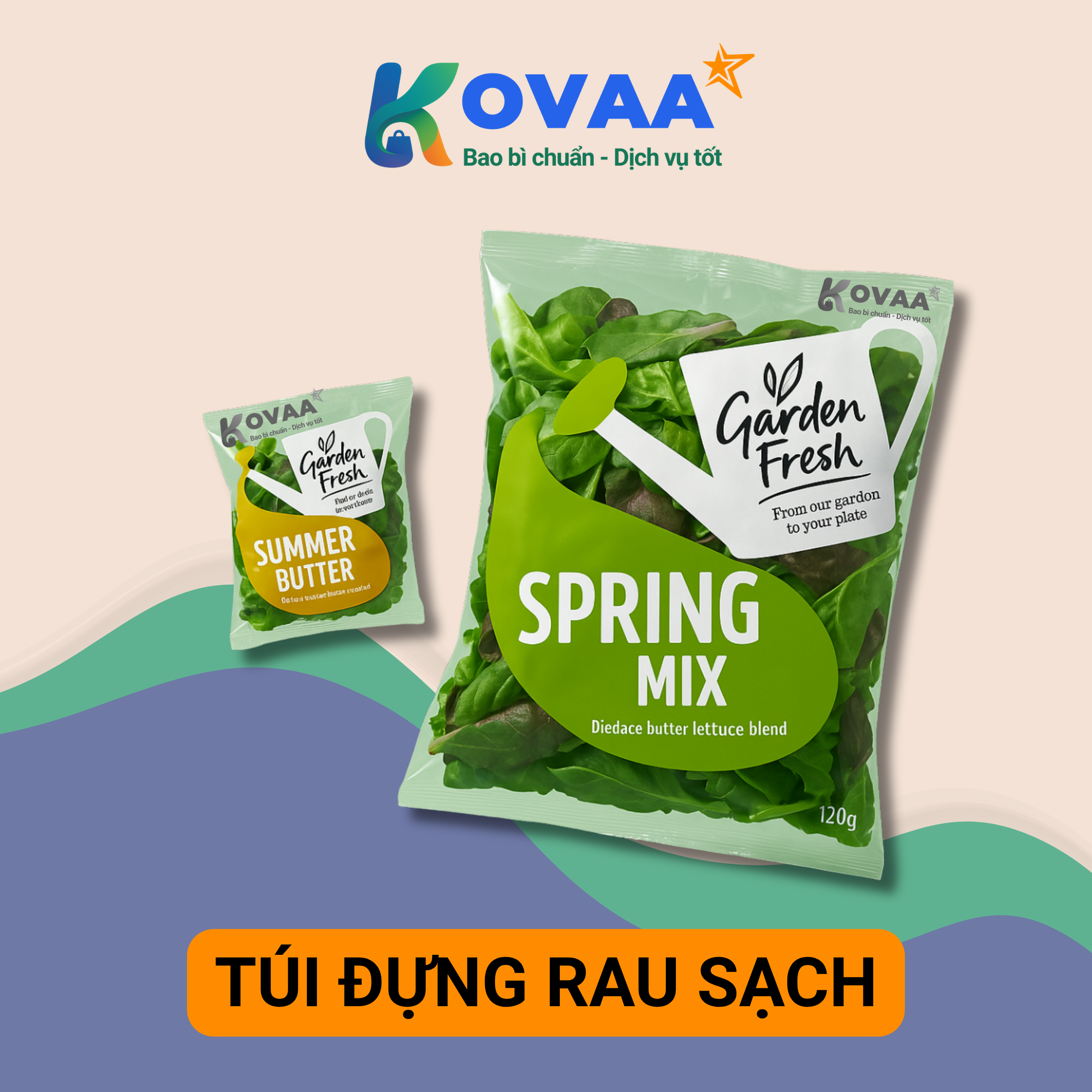 Túi đựng rau sạch có lỗ thoáng khí giúp rau tươi mới, không bị ngưng tụ nước