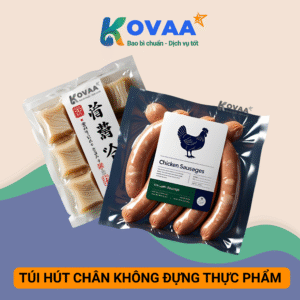 Túi hút chân không đựng thực phẩm pa/pe bảo quản tươi lâu, in logo rõ nét