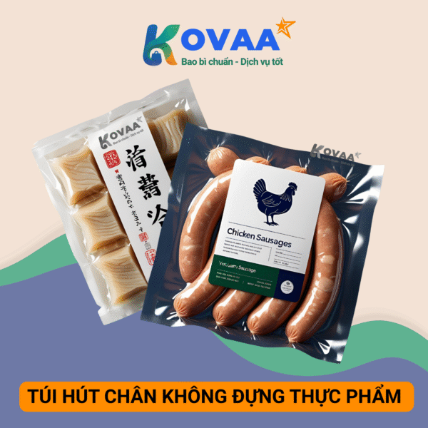 Túi hút chân không đựng thực phẩm pa/pe bảo quản tươi lâu, in logo rõ nét