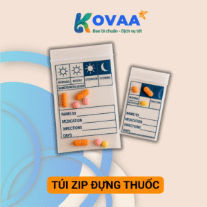 Túi zipper đựng thuốc nhiều kích thước,in thông tin nhà thuốc và hướng dẫn sử dụng