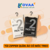 Túi zipper đựng quần áo có móc treo, nhựa trong suốt, treo trên giá giúp bảo quản và trưng bày chuyên nghiệp