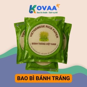 Bao bì bánh tráng đóng gói 100g, in hình minh họa món ăn đặc sản và hướng dẫn bảo quản