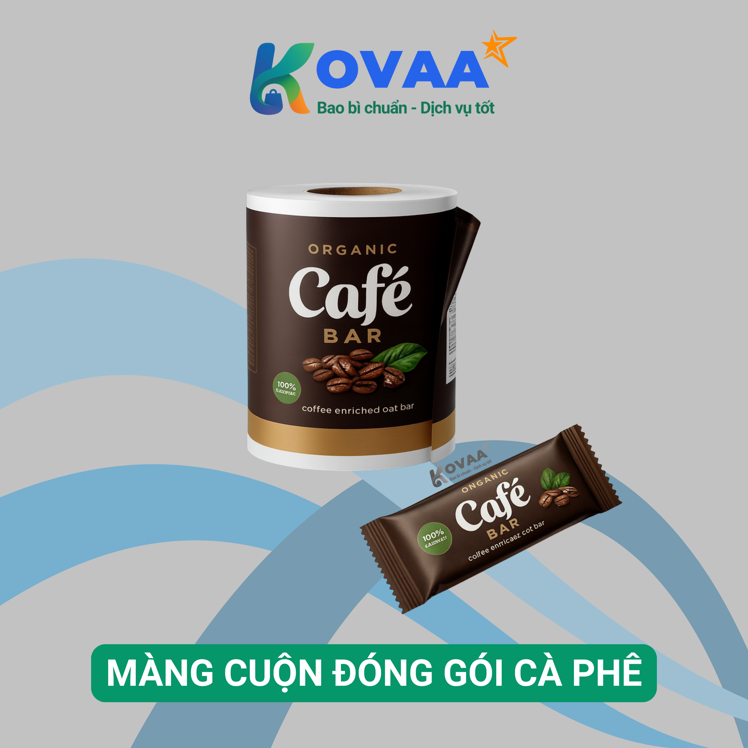 Cà phê được đóng gói bằng màng cuộn bảo quản hương vị