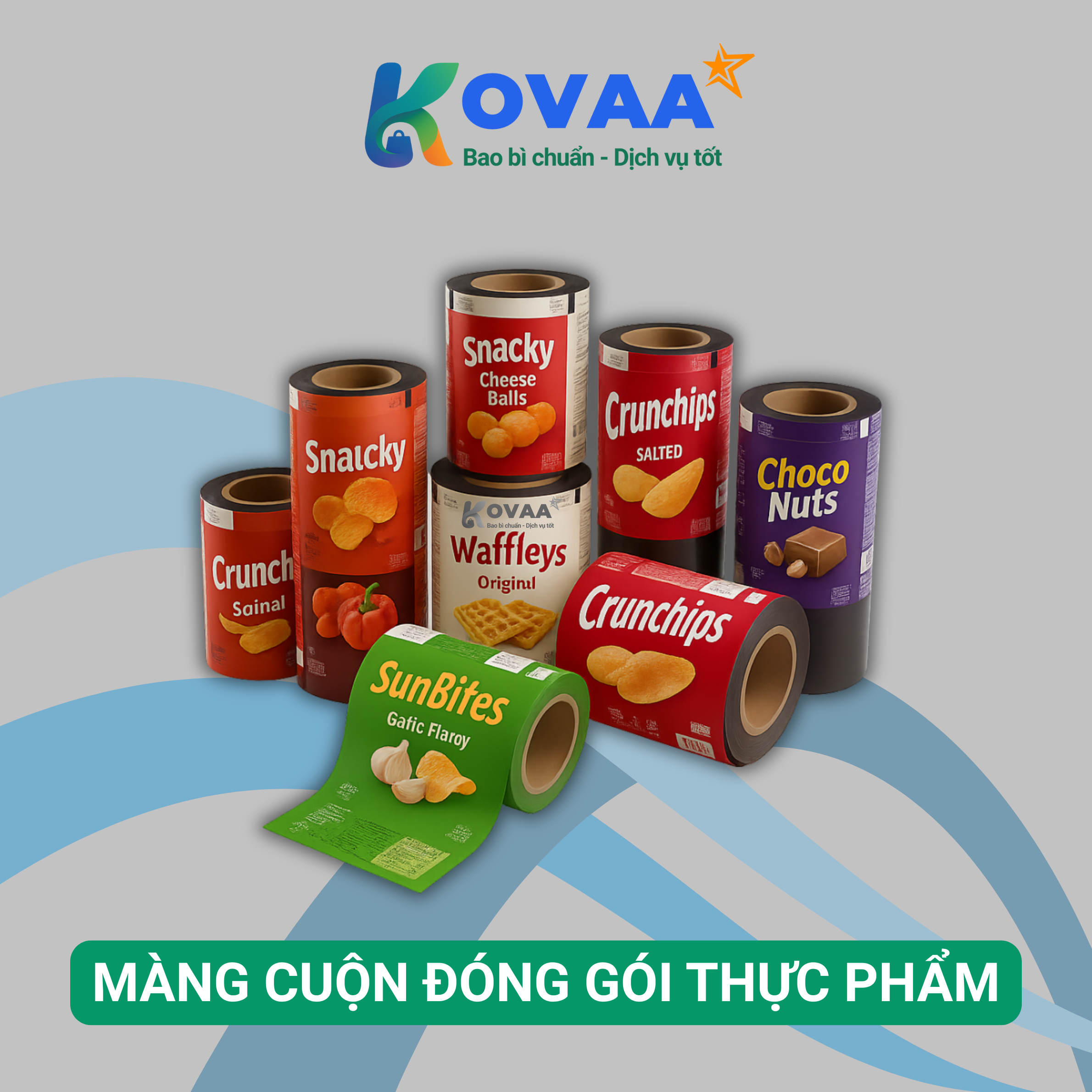 Cuộn màng ghép OPP/CPP đa lớp đóng gói snack và bánh kẹo