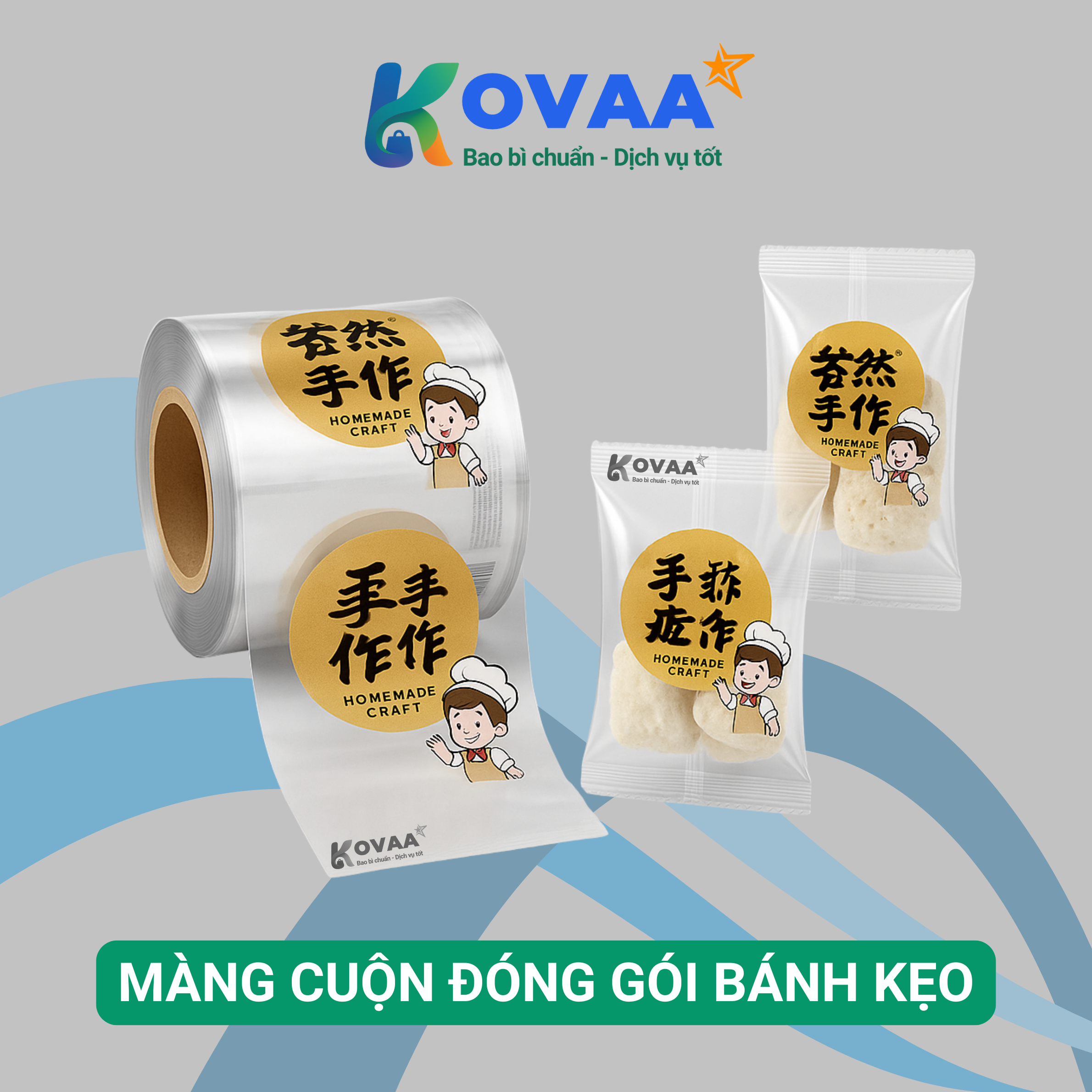 Cuộn màng ghép OPP CPP dùng đóng gói kẹo dẻo, socola an toàn thực phẩm