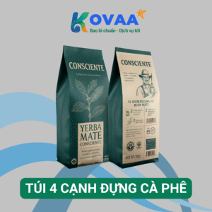 Túi 4 cạnh đựng cà phê chất lượng cao, bảo quản cà phê tươi lâu, thiết kế đứng vững tiện lợi