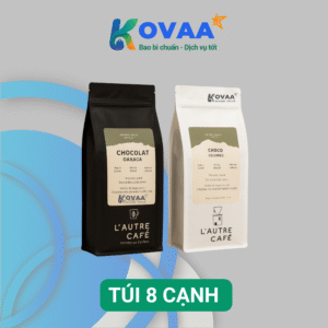 Bao bì túi zipper 8 cạnh bảo quản cà phê chống ẩm và oxy hóa