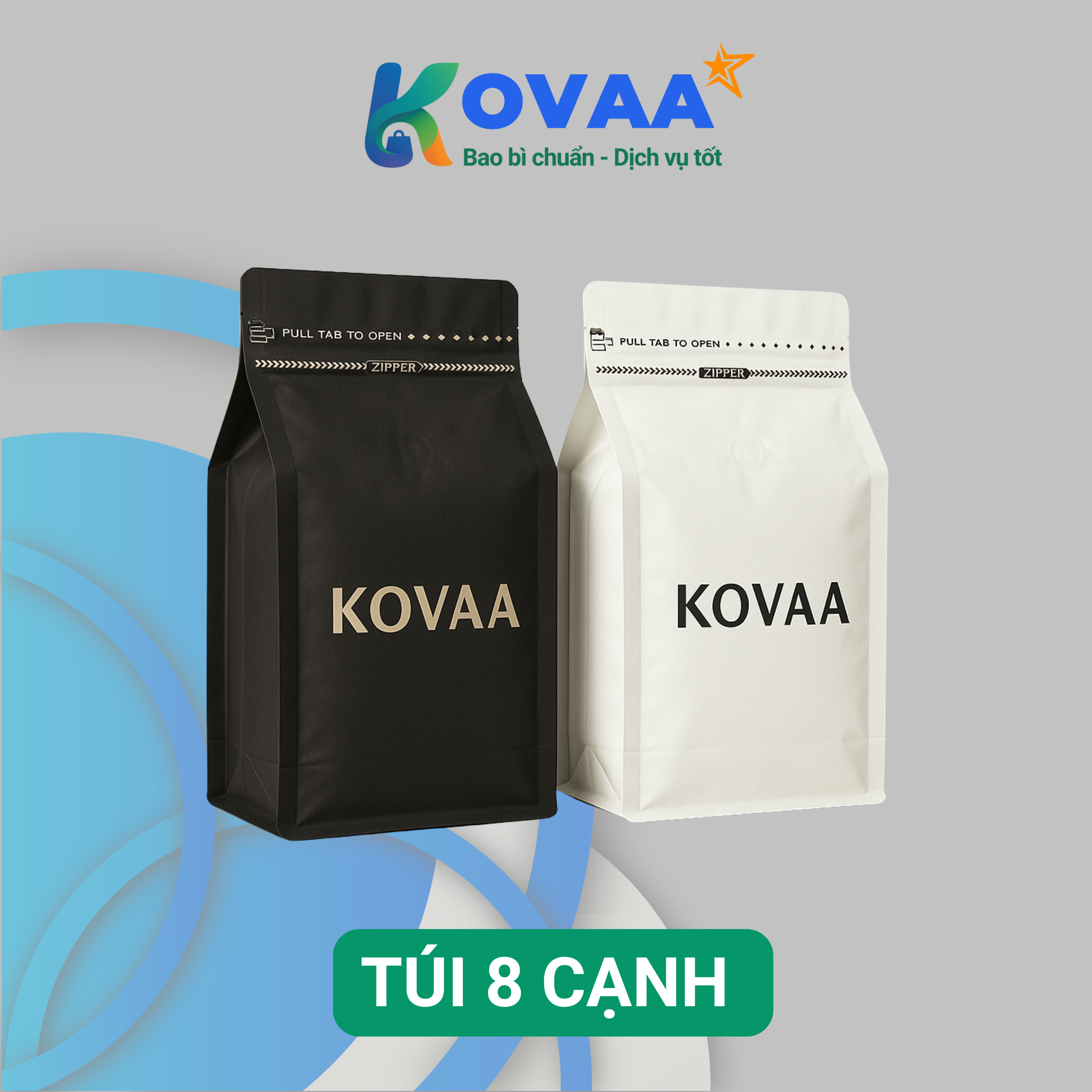 Túi zipper 8 cạnh đa lớp chống oxy hóa và độ ẩm cho sản phẩm