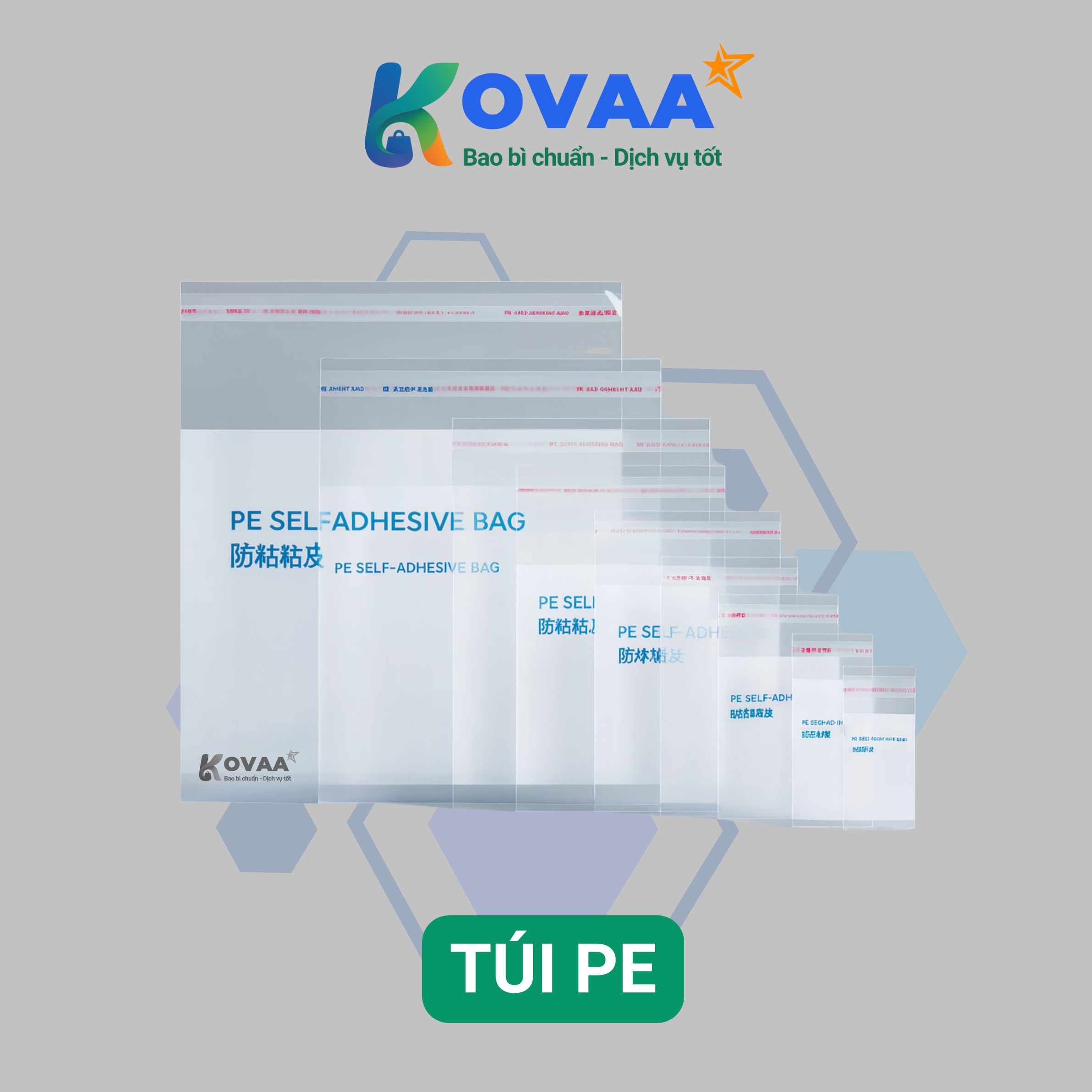 Túi PE dán nắp trong suốt nhiều kích thước, dùng đóng gói sản phẩm, bảo quản chống bụi và ẩm.
