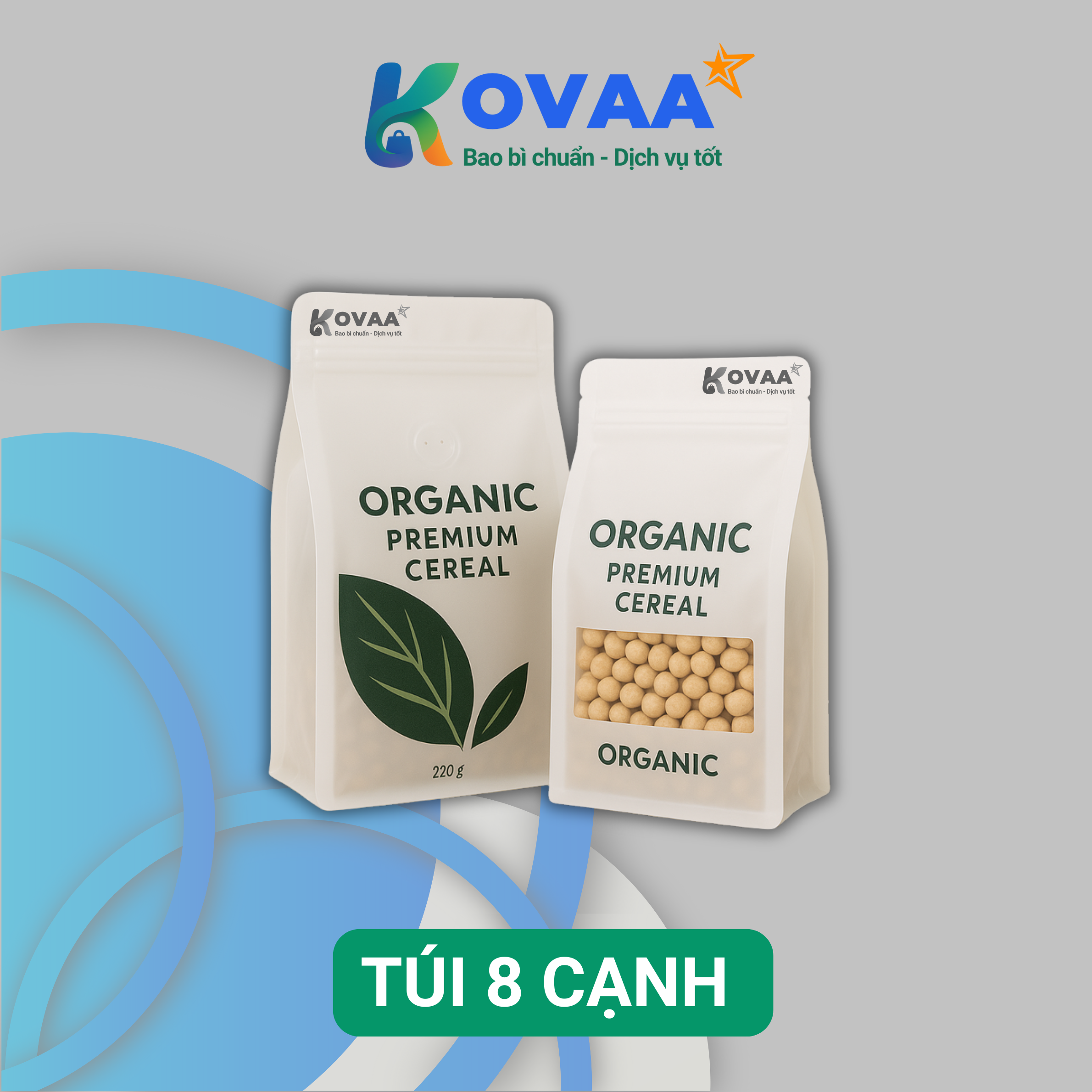 Bao bì túi zipper 8 cạnh cao cấp, chống ẩm và giữ hương vị sản phẩm lâu dài