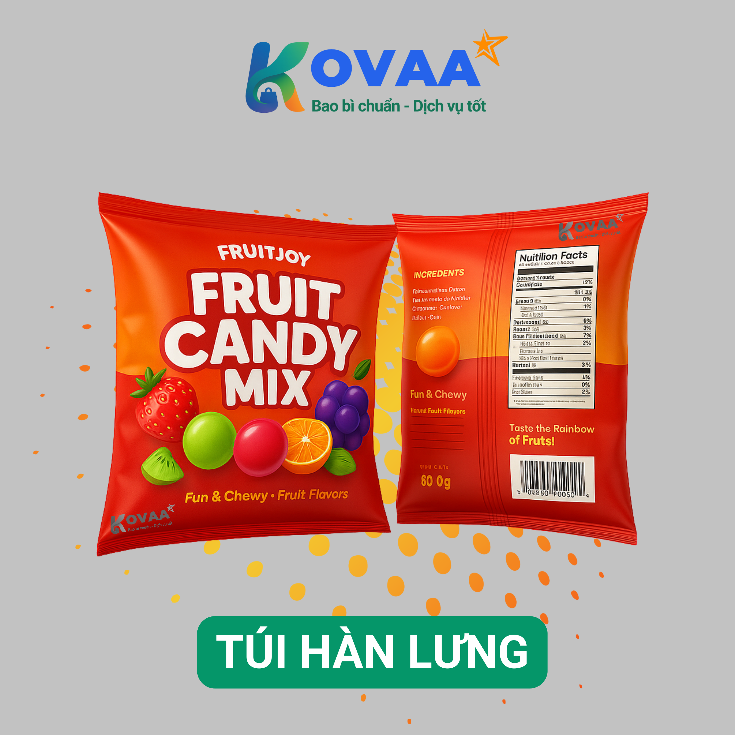 Túi hàn lưng in logo và thông tin thương hiệu sắc nét, thiết kế chắc chắn