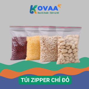 Túi zipper chỉ đỏ bền, kín khí, bảo quản hạt, snack, dược phẩm, thực phẩm an toàn