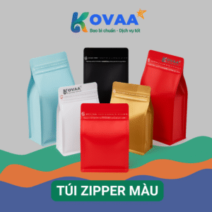 Túi zipper màu Kovaa kín khí, chống ẩm, bảo quản thực phẩm, cà phê và hạt dinh dưỡng