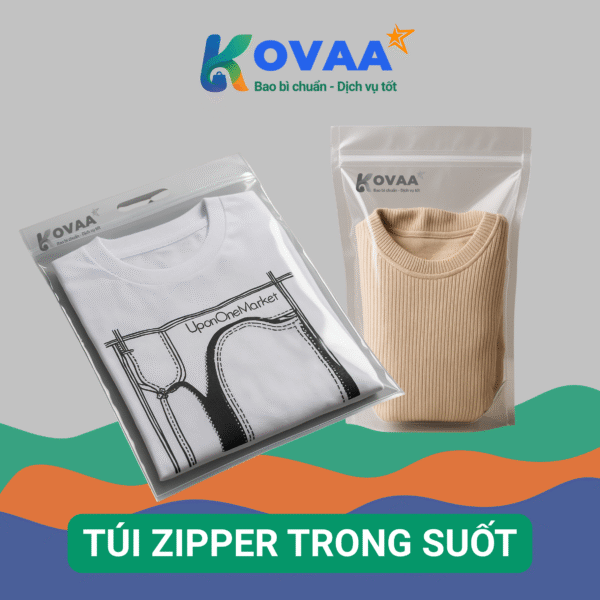 Túi zipper trong suốt bền chắc, khóa kín, dễ quan sát thực phẩm bên trong