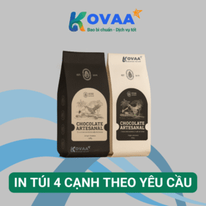 In túi 4 cạnh theo yêu cầu chất lượng cao, thiết kế đáy phẳng đứng vững