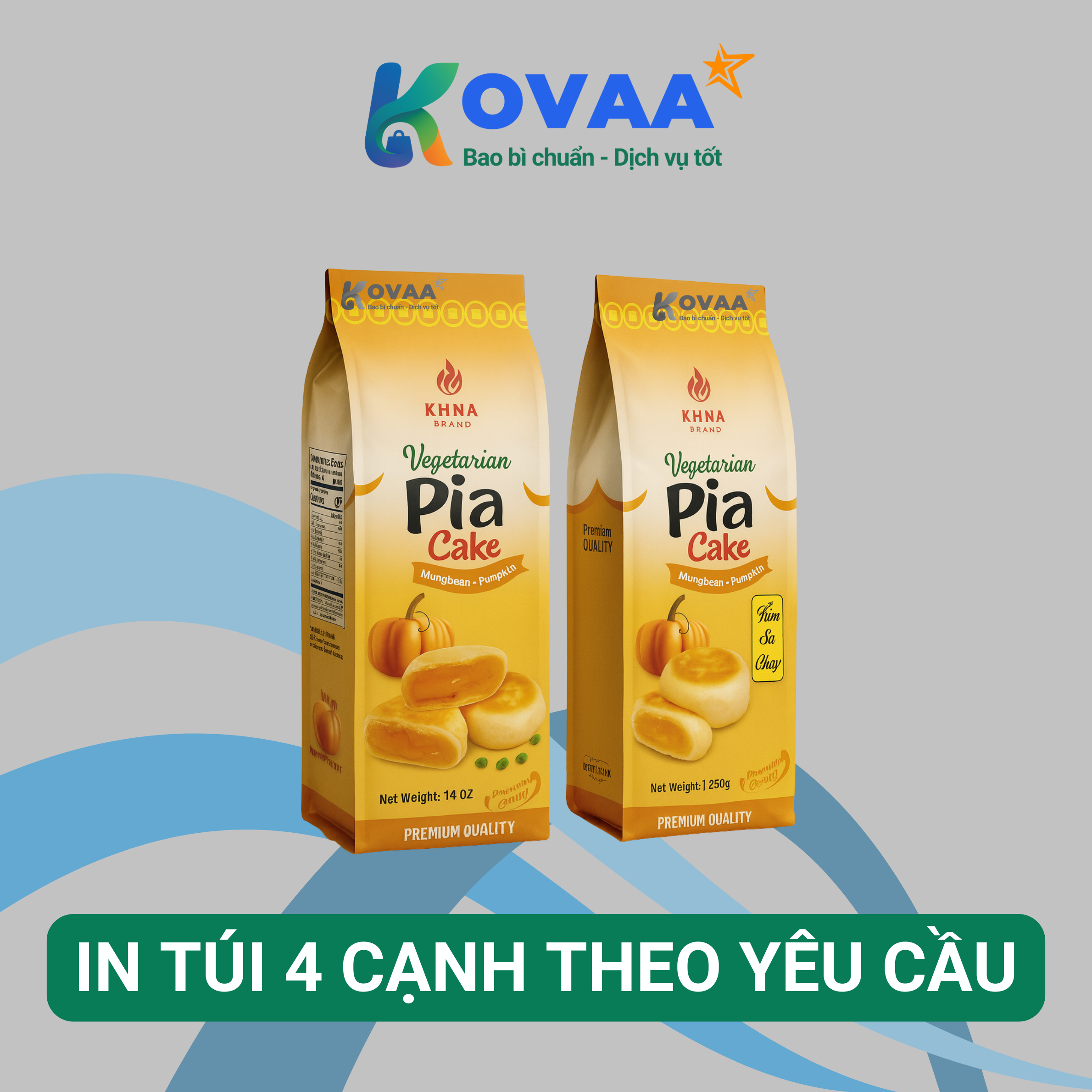 Bao bì túi 4 cạnh tùy chỉnh kích thước, màu sắc, in ấn sắc nét theo yêu cầu