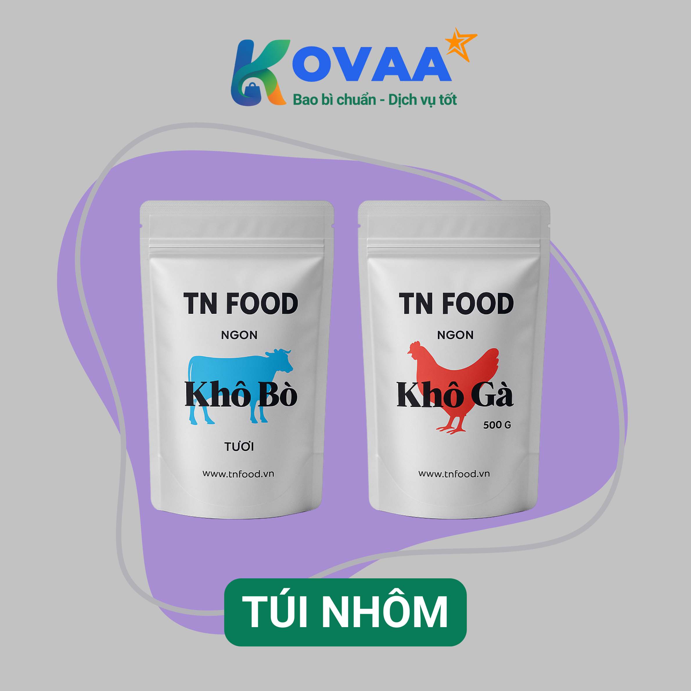 Túi nhôm zipper đáy đứng, bảo quản thực phẩm hiệu quả