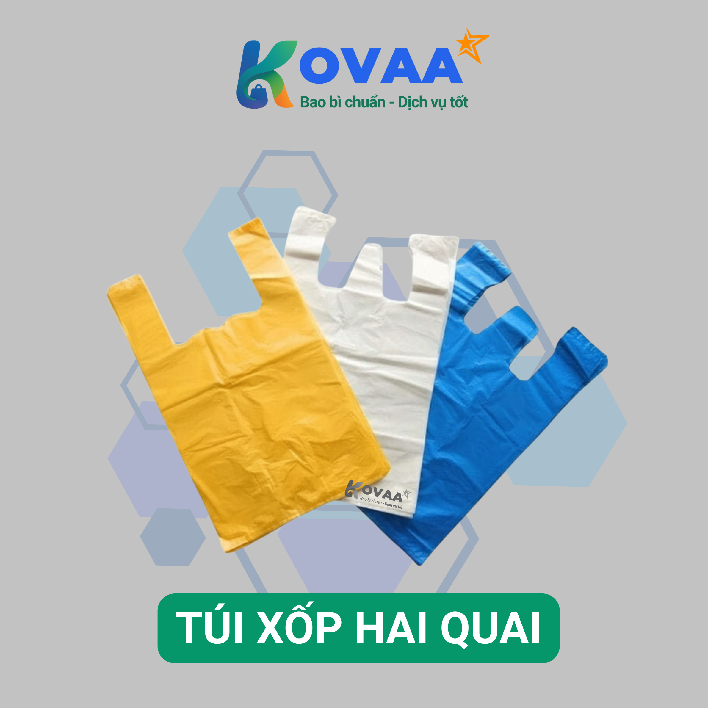 Túi xốp hai quai chất liệu HD giá rẻ cho siêu thị