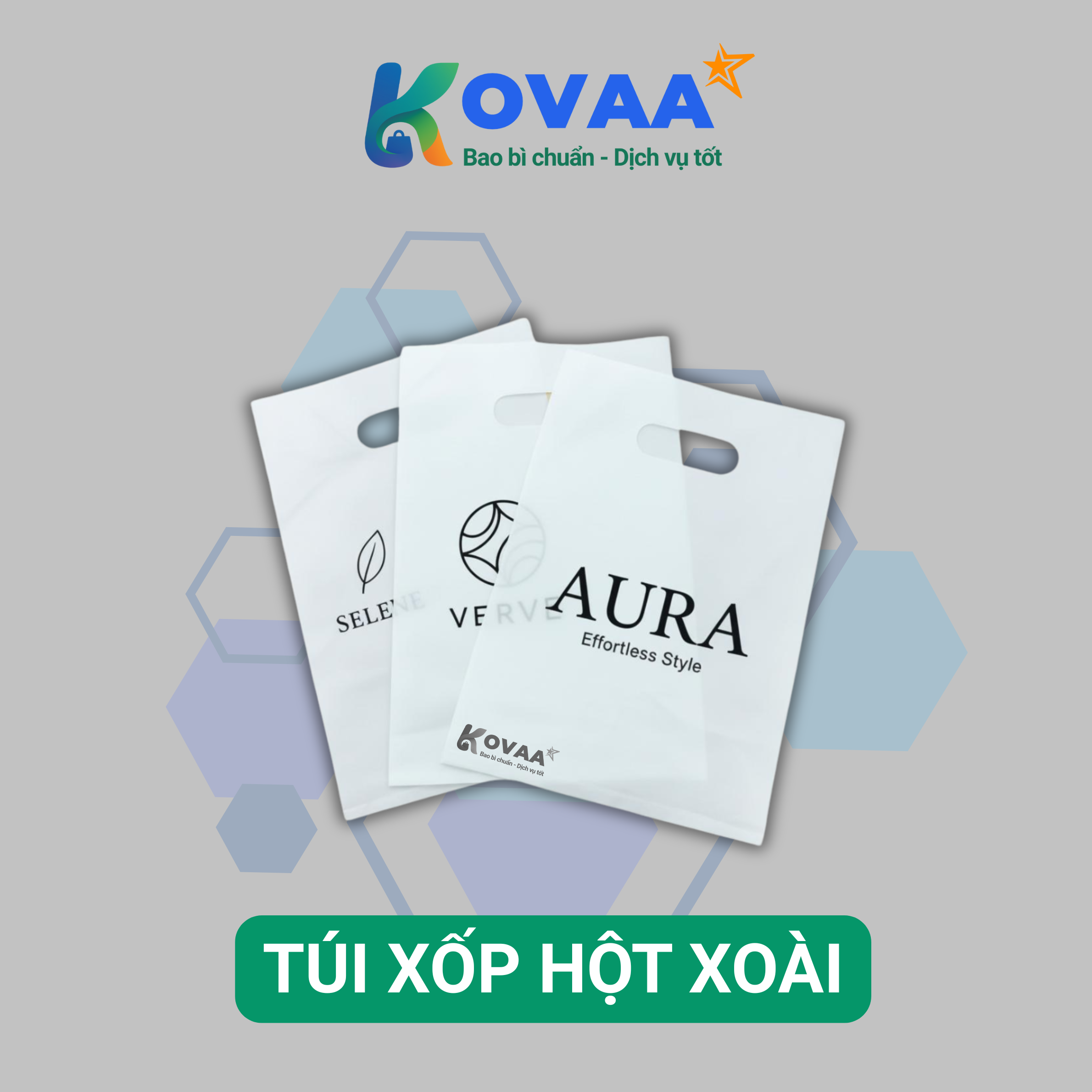 Túi xốp hột xoài in logo thương hiệu cho shop thời trang